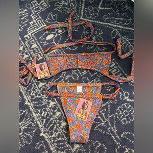Strawberry Milk Mob patterned bikini
